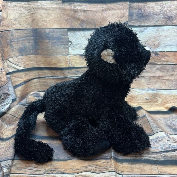 Ganz Webkinz Black Cat HM135 Plush Stuffed Animal Toy Green Eyes No Code - Picture 2 of 9